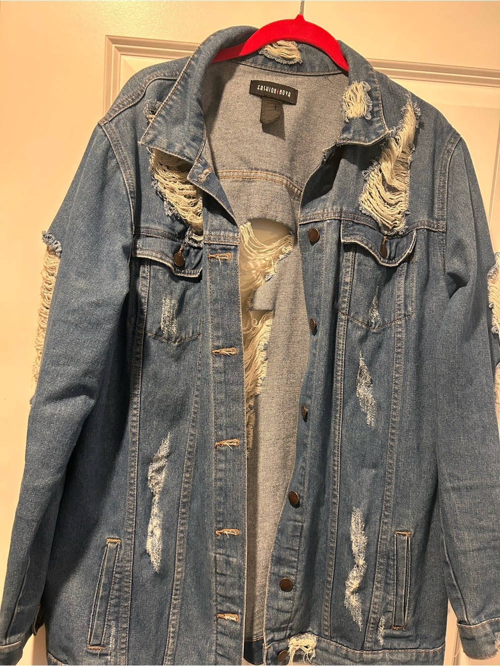 Distressed Light Blue Denim Jacket - Fashion Nova XL